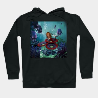 Cute mermaid in the deep ocean Hoodie